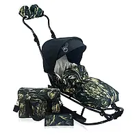 Санки дитячі Rasper Premium 21 повний комплект 7в1 + муфти (Польща)