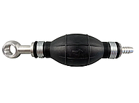 Ручний насос для перекачки з клапаном, гума масло-бензостійка, алюмінієві наконечники d=8 мм/d=14 мм, фото 3