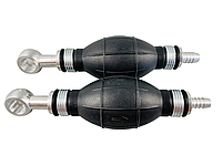 Ручний насос для перекачки з клапаном, гума масло-бензостійка, алюмінієві наконечники d=8 мм/d=14 мм, фото 4