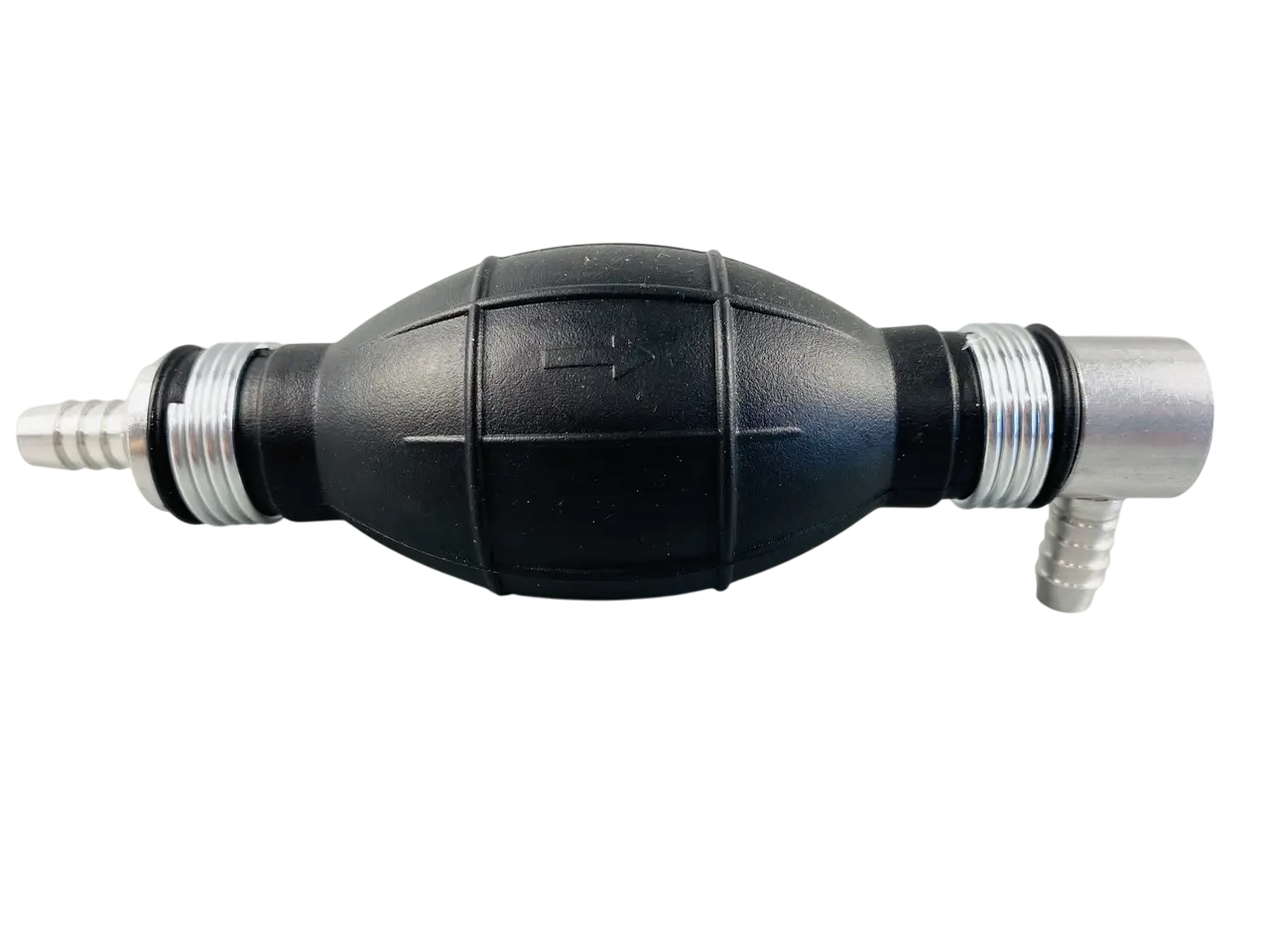 Ручний насос для перекачки рідин з клапаном, масло-бензостійка гума, алюмінієві наконечники d=8 мм, фото 1