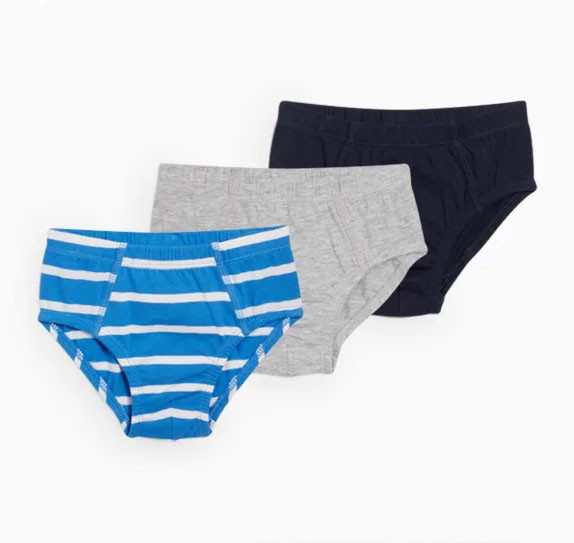 Трусики для хлопчика C&A, 3 штуки, зріст 122-128 (7-8 років), колір сірий, синій
