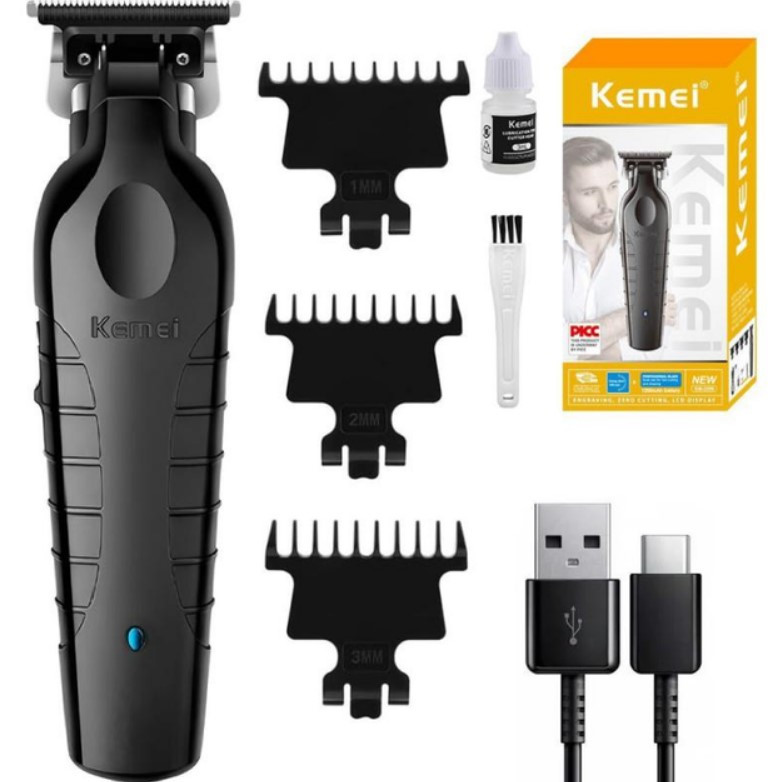 Акумуляторна машинка для стрижки Kemei KM-2299 USB триммер 3 насадки, фото 1
