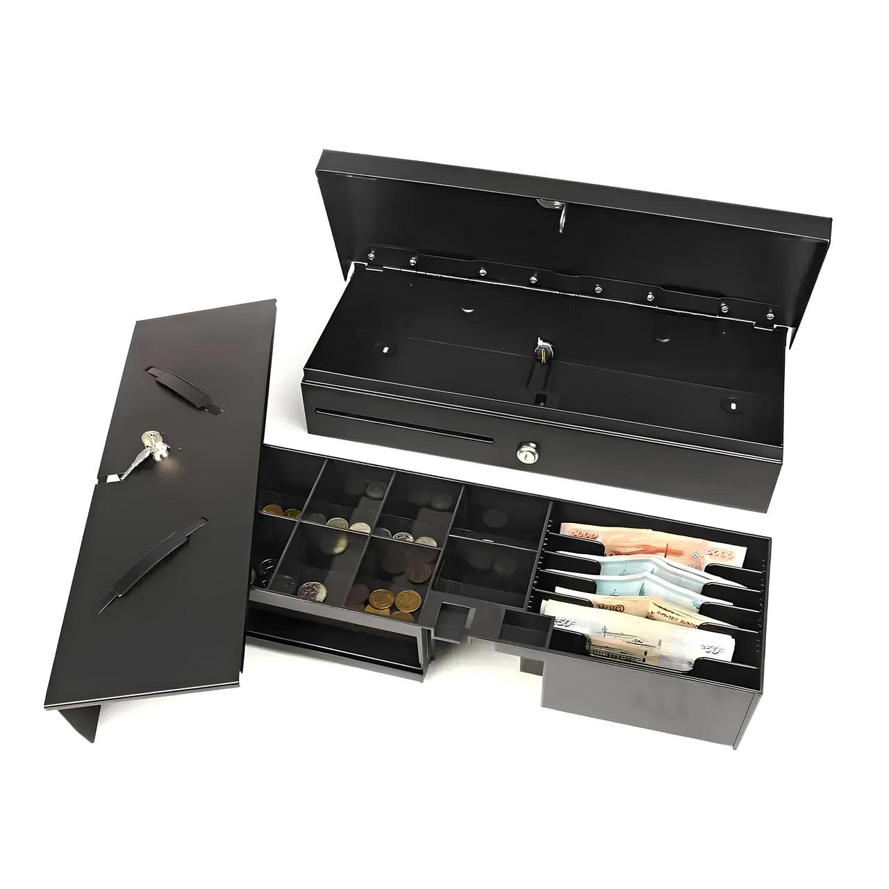 Б/В Грошовий ящик HPC System HPC 460 FT - касовий ящик для купюр, монет і чеків з відділеннями і замком, висувний металевий лоток