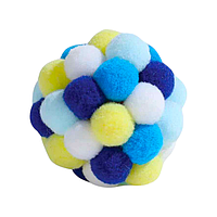 Іграшка для котиків М'ячик із помпонами 6 см в асорт.,  іграшка для котиків, м'ячик для котів