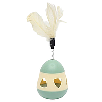 Іграшка для котиків Неваляшка з пір'ям 18*7 см в асорт., іграшка для котиків, неваляшка для котів