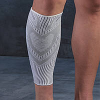 Бандаж для гомілки SIBOTE сірий S-M компресійний підтримка м'язів лікування травм після операцій поліамід спандекс