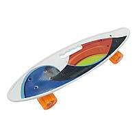 Дитячий скейтборд 56х15 см зі світлодіодними колесами для дітей і підлітків міцна пластикова дека алюмінієва підвіска