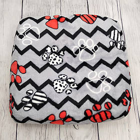 Подушка на табуретку з мікрофібри з гумкою на поролоні 35х35см Зигзаг та лапки