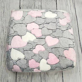 Подушка на табуретку з мікрофібри з гумкою на поролоні 35х35см Сердечки