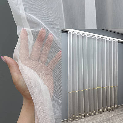 Тюль бамбук. Колір молочний з капучино. Код 1733т