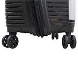 Валіза велика L поліпропілен чорна 78х54х32+5/129л/4.9кг/Airtex 648, фото 9