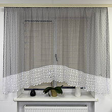 Арка гепюрова сітка з макраме сіра №1381-2