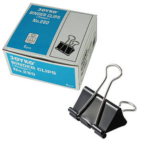 Біндер 60 мм 6 шт Joyko 280, Кліпса, Затискач для паперу KNZ