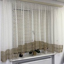 Арка гепюрова сітка з макраме кремово-беж №1381-1