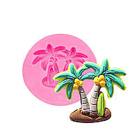 Молд силіконовий Пальми 68 мм рожевий