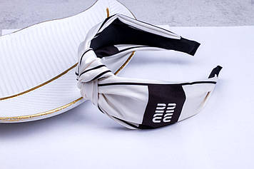 Білий обруч чалма вузлик для волосся