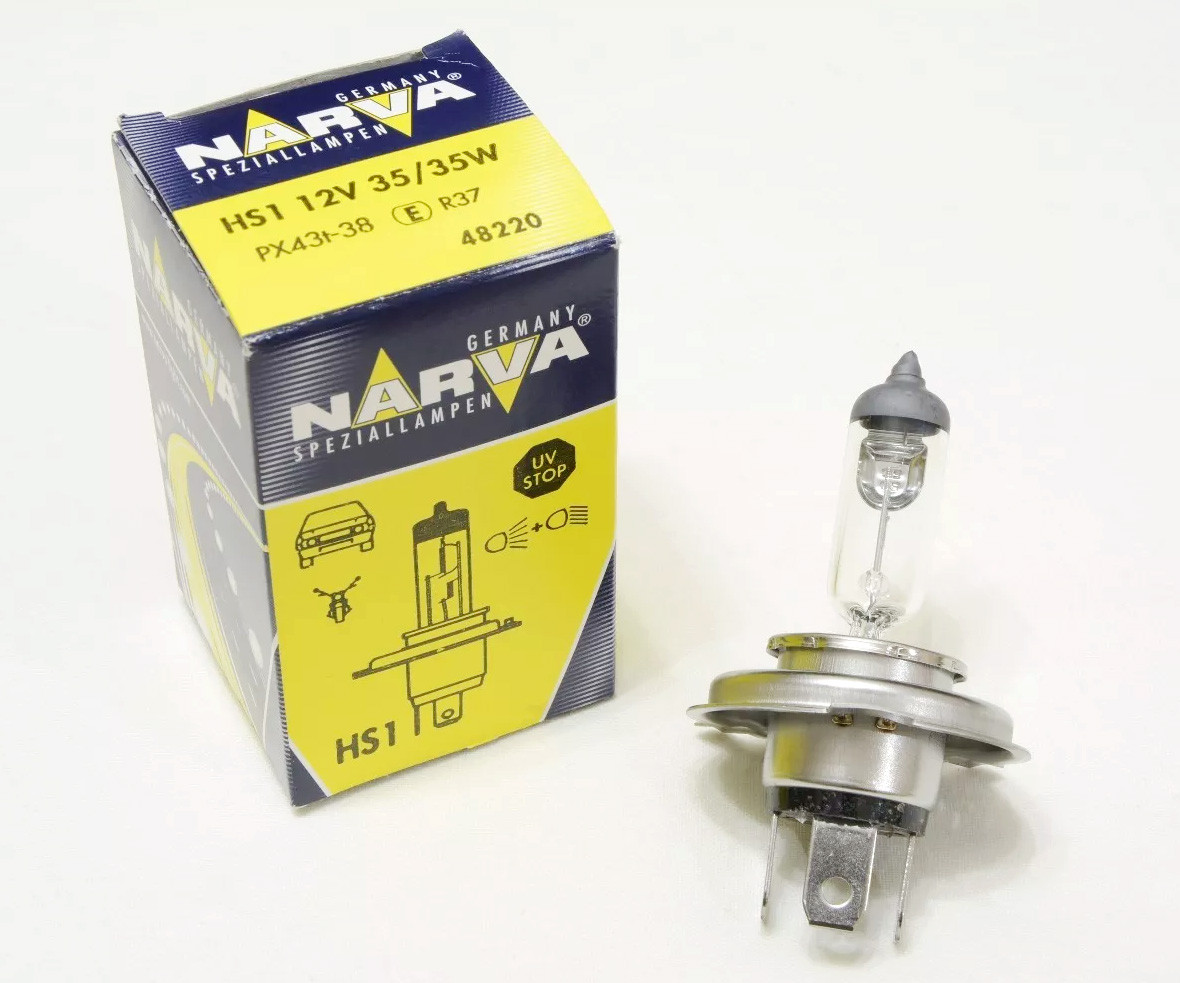 Лампа NARVA цоколь HS1 PX43t 35/35W 12V для мотоцикла, 35 Ватт, ОРИГІНАЛ