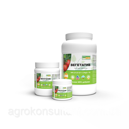 Вегетатив гель, NPK 27.27.27 (Грогрін, Бельгія), 5 кг  — висококонцентроване гелеве добриво, гро грін