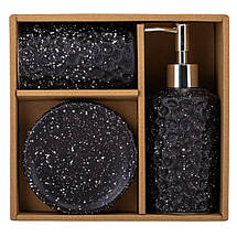 Набір для ванної кімнати кераміка 9190-004 чорний, фото 5