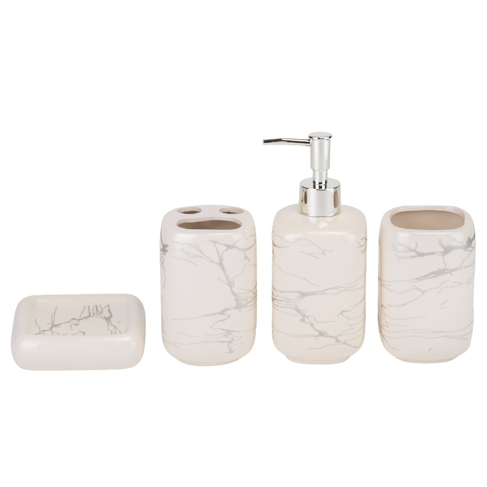 Набір для ванної кімнати 4 предмети кераміка 9190-006 білий