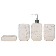 Набір для ванної кімнати 4 предмети кераміка 9190-006 білий, фото 2