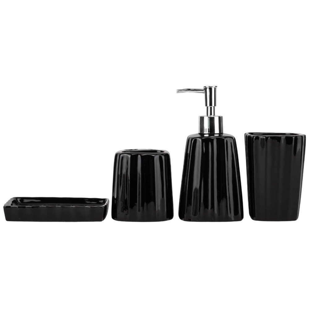 Набір для ванної кімнати 4 предмети кераміка 9190-008 чорний
