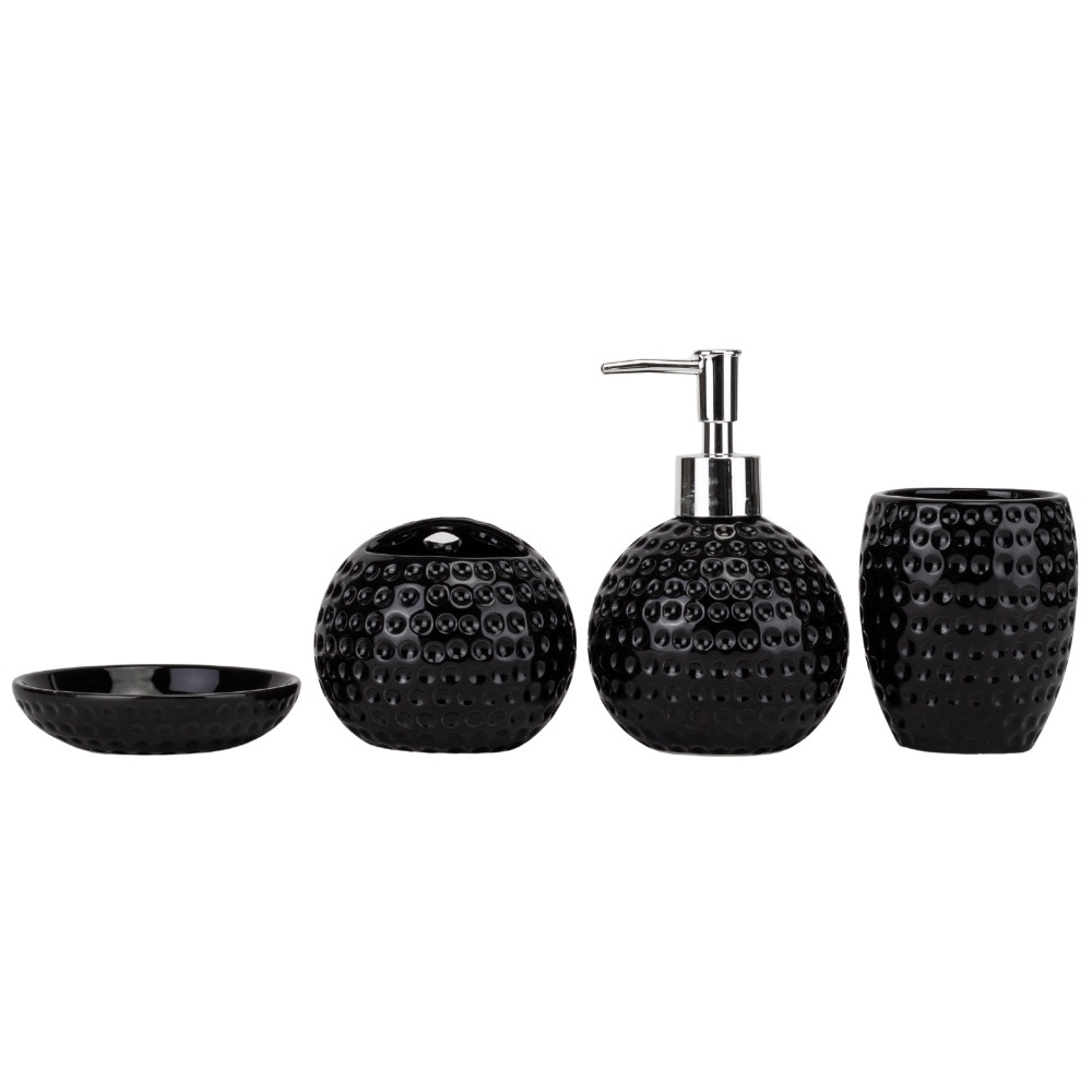 Набір для ванної кімнати 4 предмети кераміка 9190-010 чорний