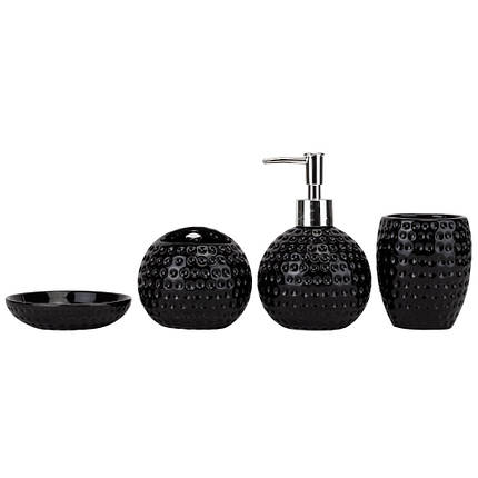 Набір для ванної кімнати 4 предмети кераміка 9190-010 чорний, фото 1