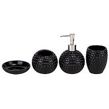 Набір для ванної кімнати 4 предмети кераміка 9190-010 чорний, фото 2