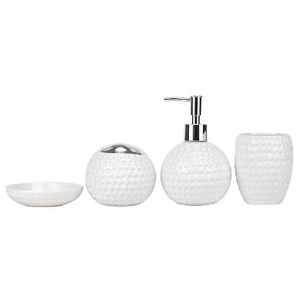 Набір для ванної кімнати 4 предмети кераміка 9190-009 білий, фото 1