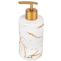 Набір для ванної кімнати 4 предмети кераміка 9190-011 білий із золотом, фото 4