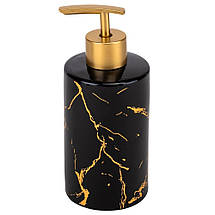 Набір для ванної кімнати 4 предмети кераміка 9190-012 чорний із золотом, фото 4