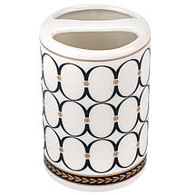 Набір для ванної кімнати 4 предмети 9190-013 кераміка білий з візерунком, фото 5