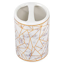 Набір для ванної кімнати 4 предмети кераміка 9190-014 білий з візерунком, фото 2