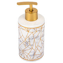 Набір для ванної кімнати 4 предмети кераміка 9190-014 білий з візерунком, фото 4