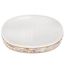 Набір для ванної кімнати 4 предмети кераміка 9190-014 білий з візерунком, фото 5