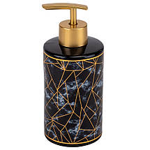 Набір для ванної кімнати 4 предмети 9190-015 кераміка чорний з візерунком, фото 3