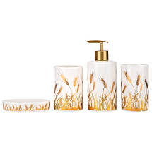 Набір для ванної кімнати 4 предмети Золотий колосок кераміка 9190-016 білий, фото 4