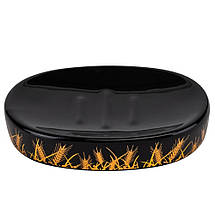 Набір для ванної кімнати 4 предмети кераміка 9190-017 чорний із візерунком, фото 3