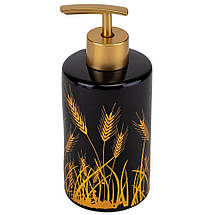 Набір для ванної кімнати 4 предмети кераміка 9190-017 чорний із візерунком, фото 4