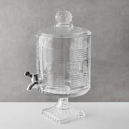 Лимонадниця для напоїв скляна з краном 4,5 л 38х20 см 9228-003, фото 1