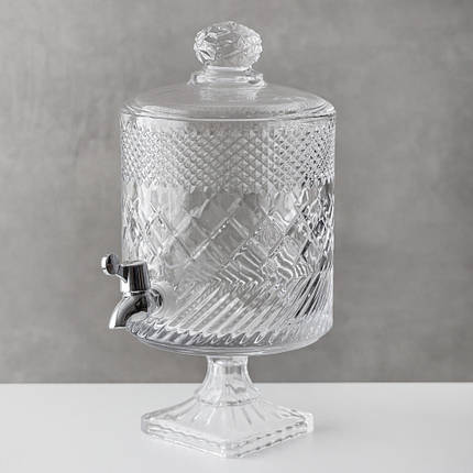 Лимонадниця для напоїв скляна з краном 4,5 л 38х20 см 9228-002, фото 1