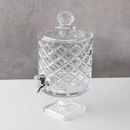 Лимонадниця для напоїв скляна з краном 4,5 л 38х20 см 9228-001, фото 1