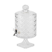 Лимонадниця для напоїв скляна з краном 4,5 л 38х20 см 9228-001, фото 5