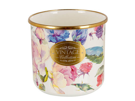 Банка емальована з кришкою Elmani Півонії 12х12 см 1.25 л 1763-001, фото 2