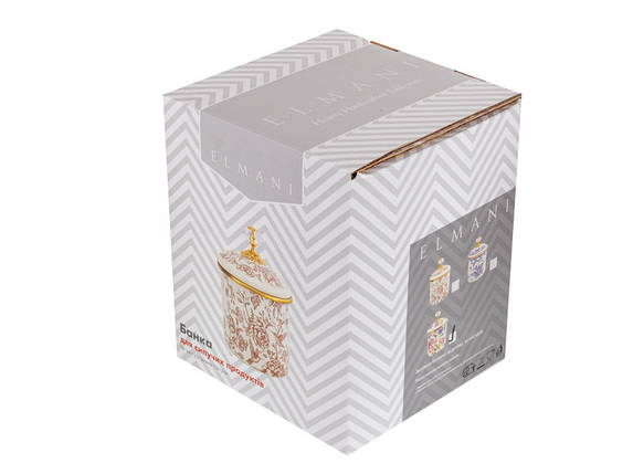 Банка емальована з кришкою Elmani Півонії 12х12 см 1.25 л 1763-001, фото 3