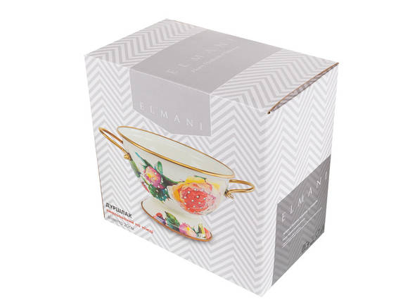 Дуршлак емальований на ніжці Elmani Півонії 20 см 763-016, фото 2