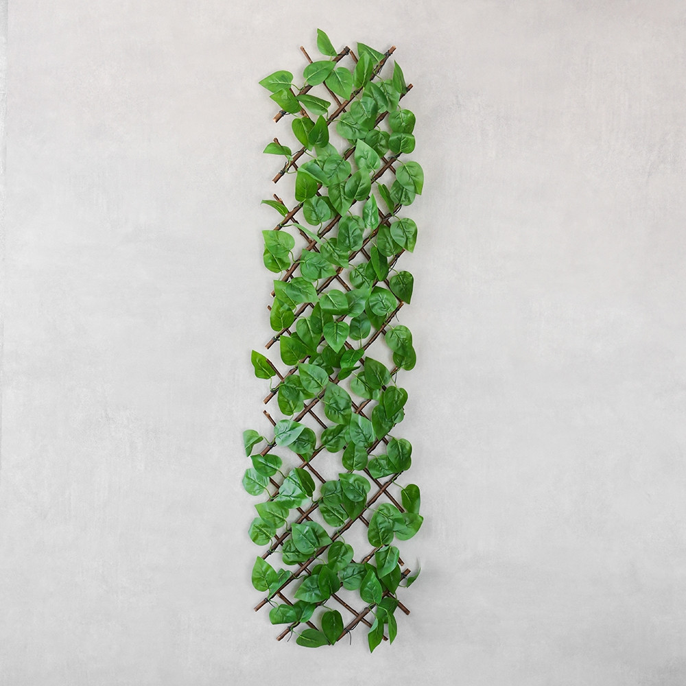 Декоративна панель зі штучної зелені та лози Фікус 36х120х3 см 2017-006