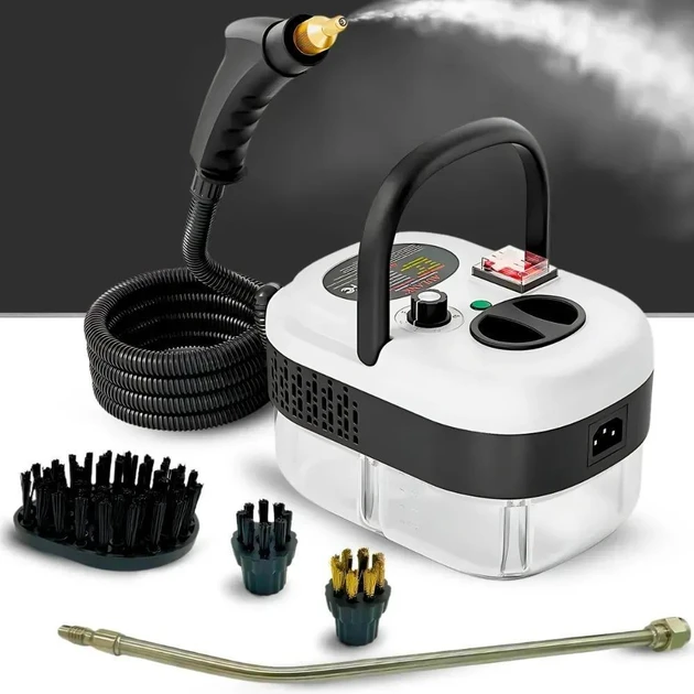 Парогенератор-відпарювач портативний із набором додаткових насадок 9в1 Steam Cleaner 2500W, фото 1