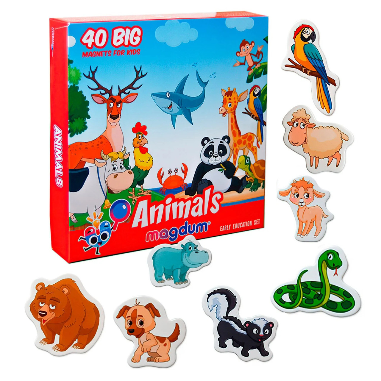 Набір магнітів Magdum Big Magnets Animals (40 магнітів) ML4031-16, фото 1